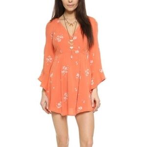 NWT FREE PEOPLE Jasmine Embroidered Coral Dress